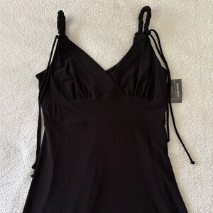 NWT Bisou Bisou Black Braided Strap Maxi Dress Size 10